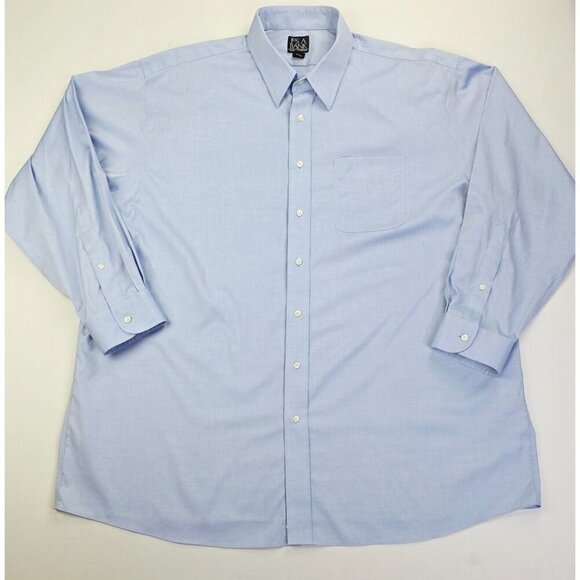 Jos. A. Bank Travelers Collection Size 18-34 Mens Blue Long Sleeve Cotton Shirt - Picture 1 of 8